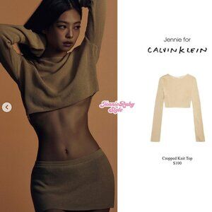 CALVIN KLEIN KNIT BLACK CROPPED LONGSLEEVE